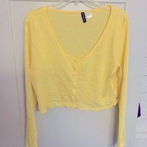 Long sleeve yellow button up shirt